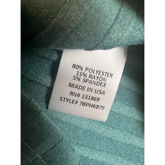 Kenedik Ribbed Knit T-Shirt Dress XL Moss Green Mock Neck Short Sleeve NWT - Picture 6 of 8